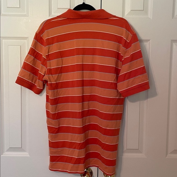 Brooks Brothers Orange Blue White Striped Polo Shirt Size Medium Cotton EUC - Picture 4 of 8